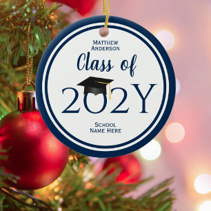 Adorno De Cerámica Moderna y elegante graduación de la tipografía azu