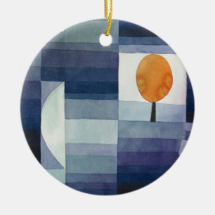 Adorno De Cerámica Moderno Abstracto Geométrico Azul Naranja Klee