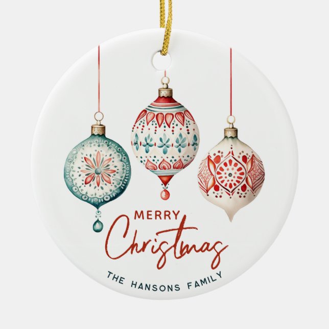 Adorno De Cerámica Moderno estilo nórdico Feliz Navidad (Frente)