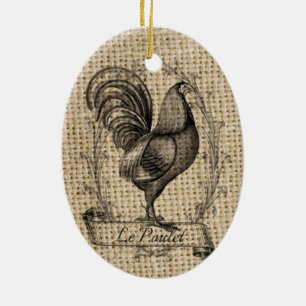 Adorno De Cerámica Moderno gallo de campo de pollo de granja francés