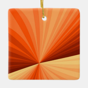 Adorno De Cerámica Moderno Gráfico Fractal Abstracto Naranja Rojo Vai