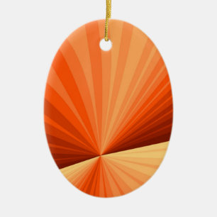 Adorno De Cerámica Moderno Gráfico Fractal Abstracto Naranja Vainilla