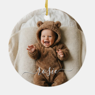 Adorno De Cerámica Moderno Minimalista Personalizado Doble Cara Foto