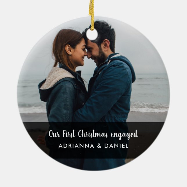 Adorno De Cerámica Moderno nuestra foto dedicada primer navidad de (Atrás)