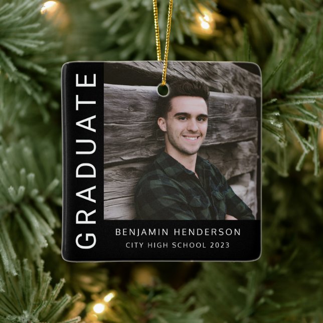 Adorno De Cerámica Moderno Photo Boy 2023 Graduación (Árbol)