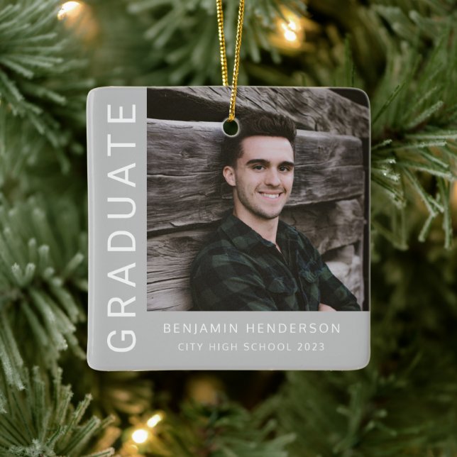 Adorno De Cerámica Moderno Photo Boy 2023 Graduación (Árbol)