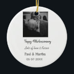 Adorno De Cerámica Moderno y feliz 40º aniversario añadir foto de fec<br><div class="desc">Diseño para el amor de pareja</div>