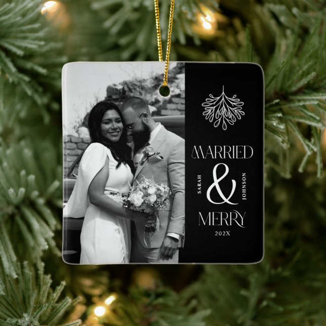 Adorno De Cerámica Modernos Navidades casados y recién casados (Árbol)