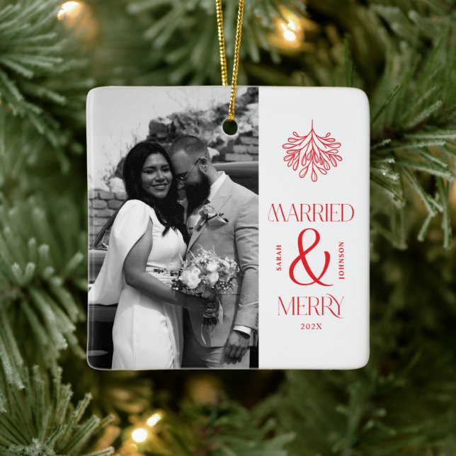 Adorno De Cerámica Modernos Navidades casados y recién casados (Árbol)