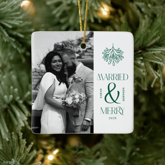 Adorno De Cerámica Modernos Navidades casados y recién casados (Árbol)