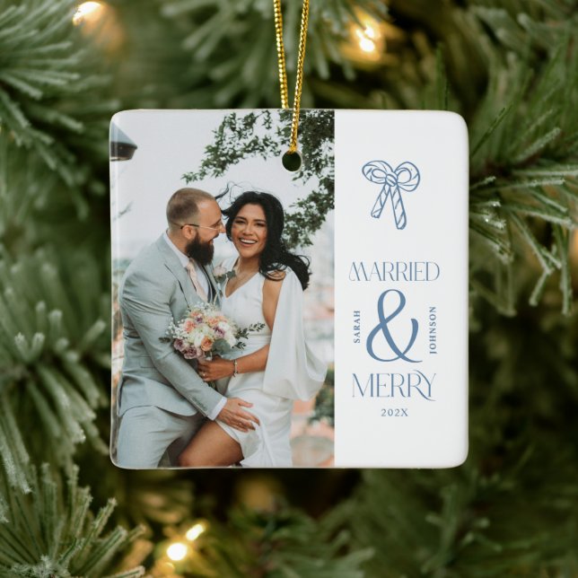 Adorno De Cerámica Modernos Navidades casados y recién casados (Árbol)