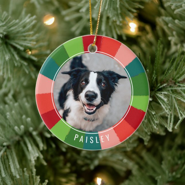 Adorno De Cerámica Modernos Navidades de fotos de Mascota de ruedas e (Árbol)