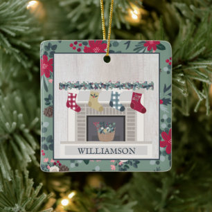 Adorno De Cerámica Modernos Navidades de granja Hogar Floral de Mader