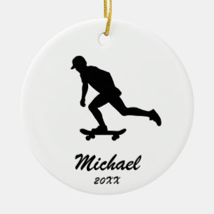 Adorno De Cerámica Modesto skateboarder personalizado