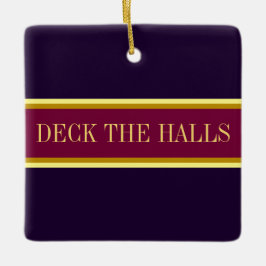 Adorno De Cerámica Modesto y moderno morado oscuro "DECK THE HALLS" S
