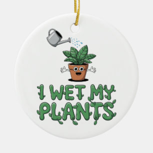 Adorno De Cerámica Mojé mis plantas - Gracioso diseño de jardinería