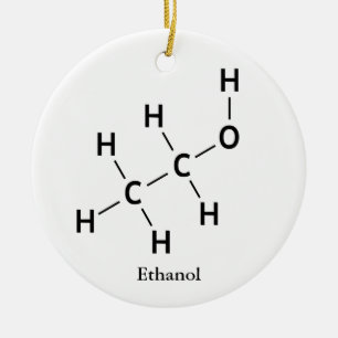 Adorno De Cerámica Molécula de Alcohol Etanol Química Genial