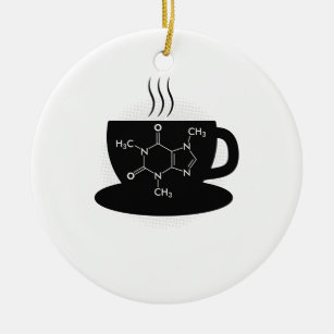 Adorno De Cerámica Molécula de cafeína química