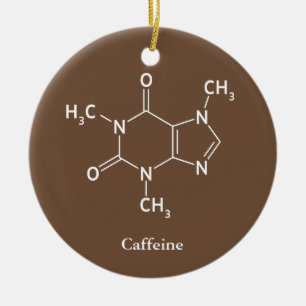 Adorno De Cerámica Molécula de cafeína Química Amantes del café