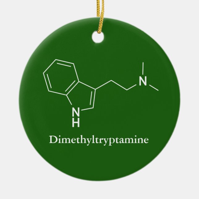 Adorno De Cerámica Molécula de DMT Dimetiltriptamina Química (Frente)