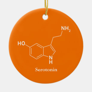 Adorno De Cerámica Molécula de serotonina Química Ciencia Cool
