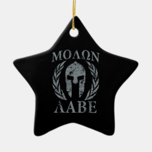 Adorno De Cerámica Molon Labe Grunge Spartan Armor