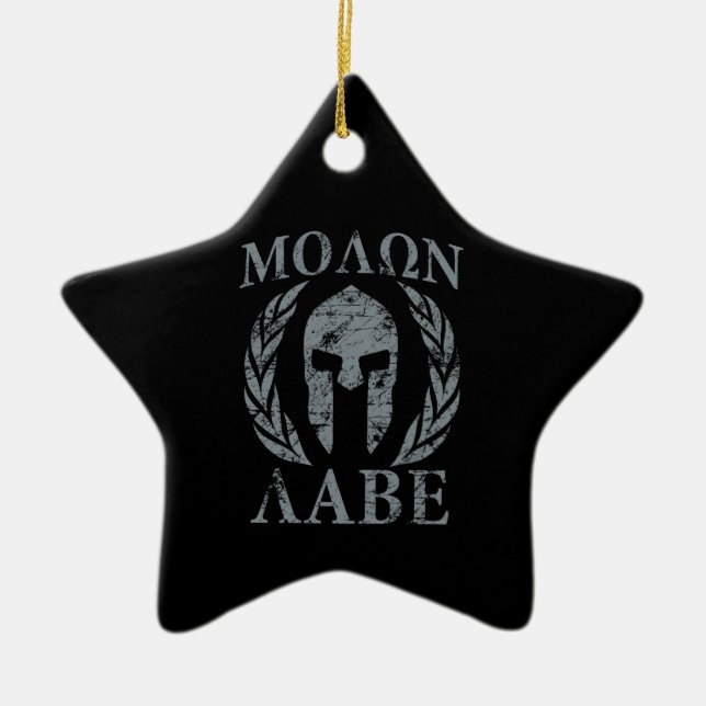 Adorno De Cerámica Molon Labe Grunge Spartan Armor (Frente)
