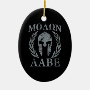 Adorno De Cerámica Molon Labe Grunge Spartan Armor