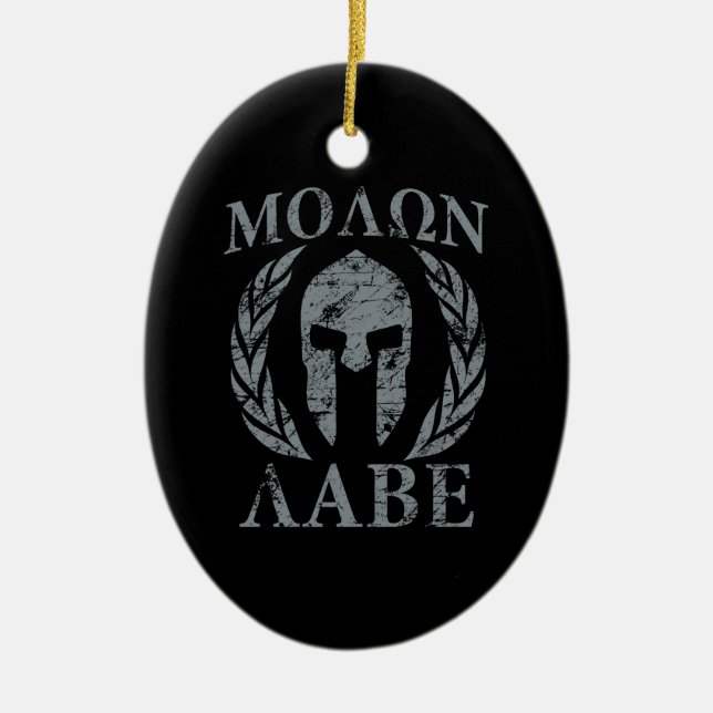 Adorno De Cerámica Molon Labe Grunge Spartan Armor (Frente)