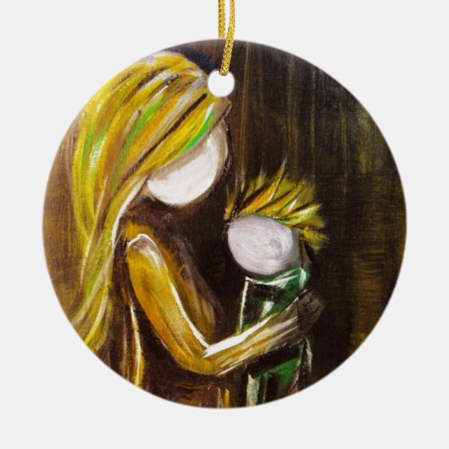 Adorno De Cerámica Momento con la mamá (hijo) (Frente)