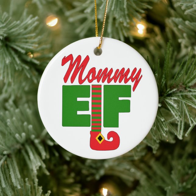 Adorno De Cerámica Mommy Elf (Árbol)
