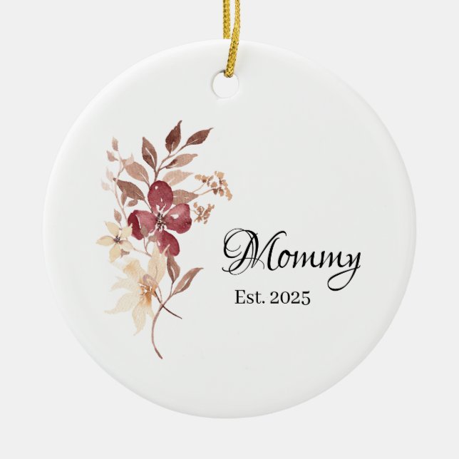 Adorno De Cerámica Mommy Est. Year – New Mommy Milestone (Frente)