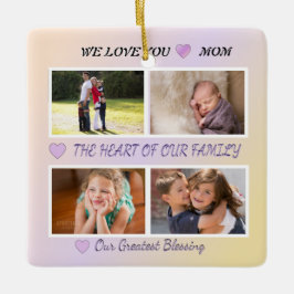 Adorno De Cerámica Mom's Joy - Pastel 4 Photo Tribute