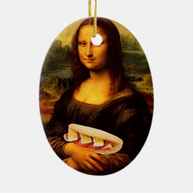 Adorno De Cerámica Mona Lisa ama a Paninis (Atrás)