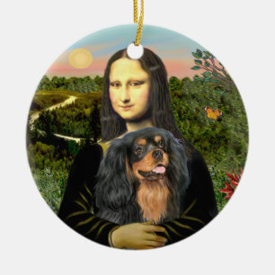 Adorno De Cerámica Mona Lisa - Caballero (negro/café)