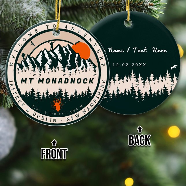 Adorno De Cerámica Monadnock New Hampshire Hip Souvenir (Subido por el creador)