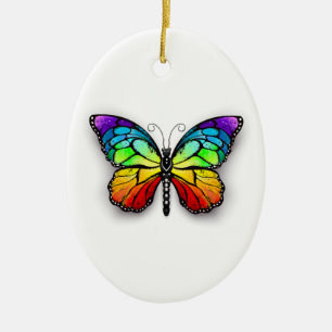 Adorno De Cerámica Monarca de mariposa arcoiris