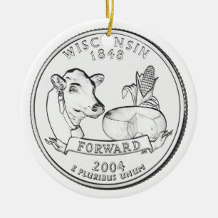 Adorno De Cerámica Moneda de Wisconsin