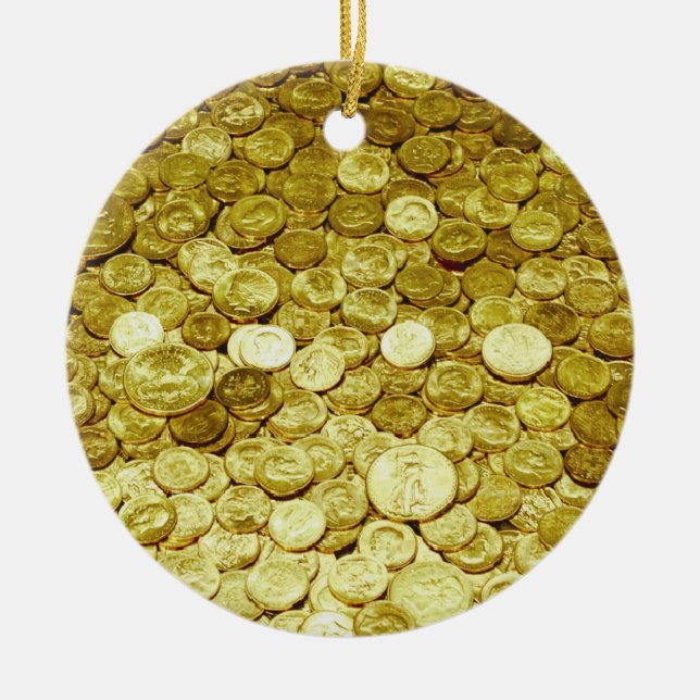 Adorno De Cerámica monedas de oro (Frente)