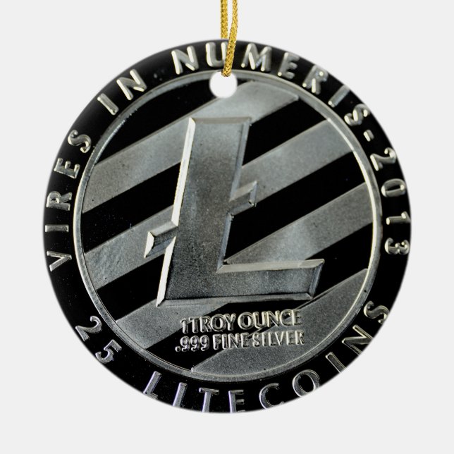 Adorno De Cerámica monedas del litecoin (Frente)
