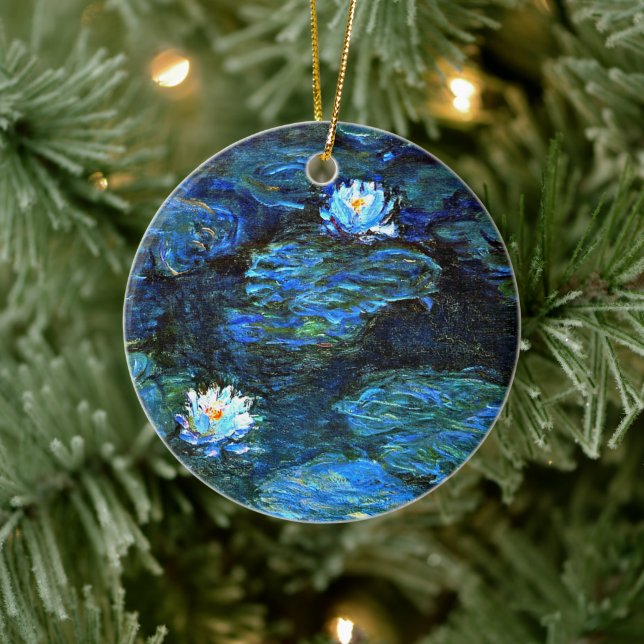 Adorno De Cerámica Monet - Blue Water Lilis (Árbol)