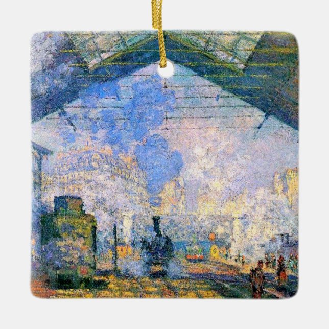 Adorno De Cerámica Monet - La estación de Saint-Lazare, arte refinado (Anverso)