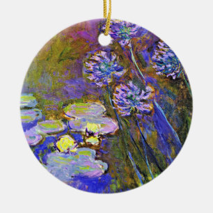 Adorno De Cerámica Monet - Lilies de Agua y Agapanthus