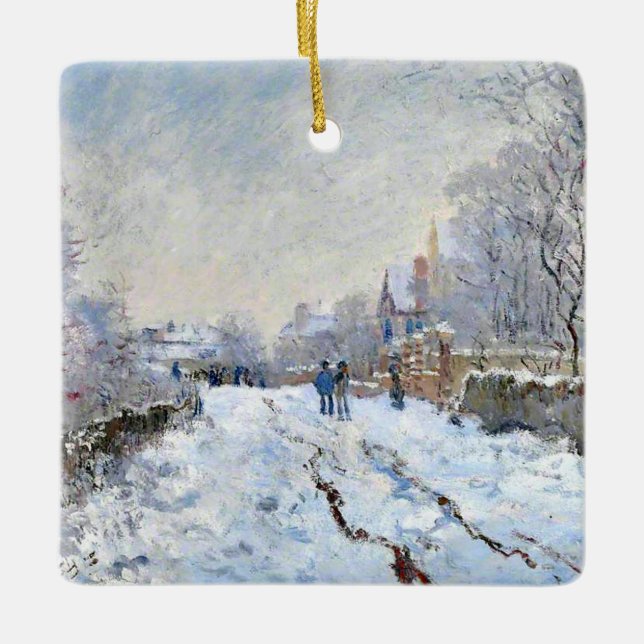 Adorno De Cerámica Monet - Snow Scene at Argenteuil (Anverso)