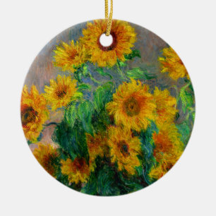 Adorno De Cerámica Monet Sunflowers