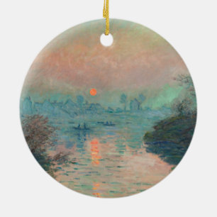 Adorno De Cerámica Monet Sunset pintura impresionista de arte