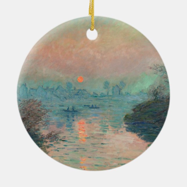 Adorno De Cerámica Monet Sunset pintura impresionista de arte (Atrás)