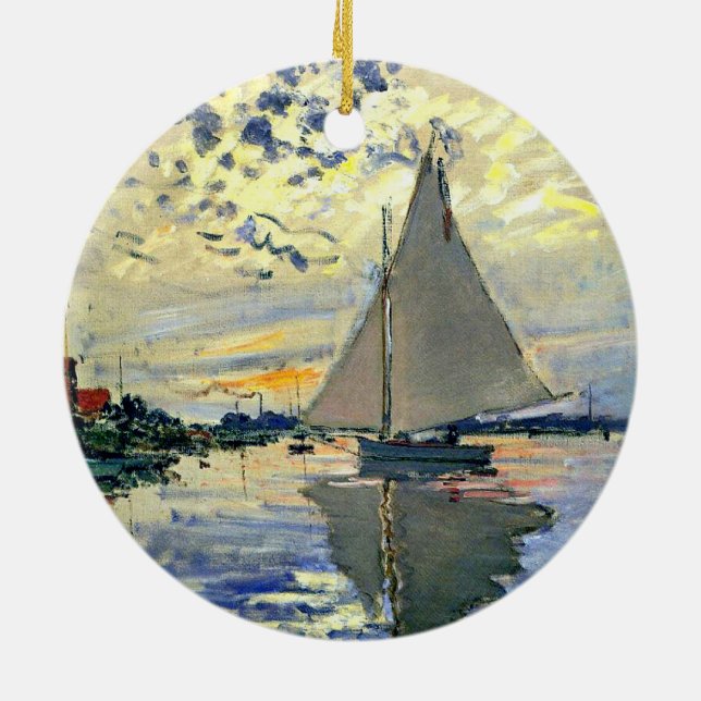 Adorno De Cerámica Monet - Velero en Le Petit-Gennevilliers (Atrás)