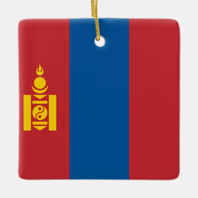 Adorno De Cerámica Mongolia (Mongolian) Flag  (Anverso)