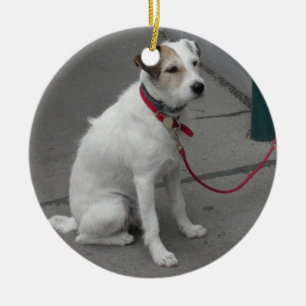 Adorno De Cerámica Mongrel blanco dulce